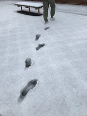 footprints in snow