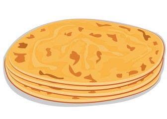 Chapati indian Roti or Bread Vector