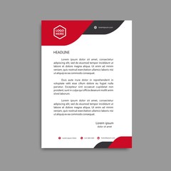 red artistic letterhead template design.