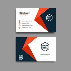 red orange artistic business card template design.