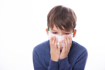 A child in a medical mask during the coronovirus in the world.