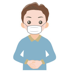 感染症対策でマスクをした男性