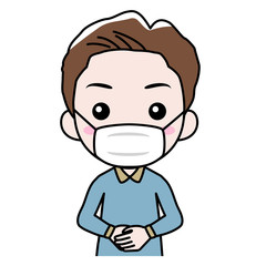 感染症対策でマスクをした男性