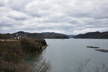 Fototapeta na wymiar 日本の岡山県備前市の美しい島々