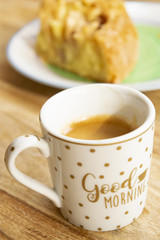 good morning with an espresso coffee