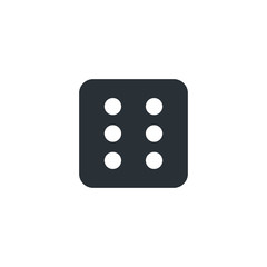 flat vector image icons on a white background, simple dice icon
