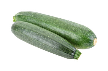 Fresh zucchini isolated on white background.
