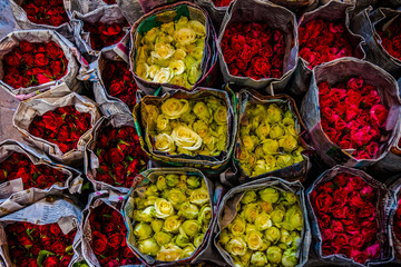 Flowers in a market in Bangkok, Thailand
