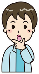 男性　考える イラスト