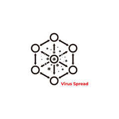 virus spread infection symbol simple design vector