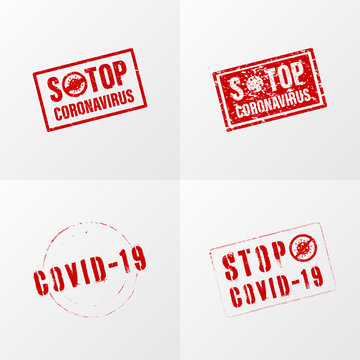Stop coronavirus stamp vector. Coronavirus outbreak. Covid-19 danger and public health risk disease and flu outbreak.