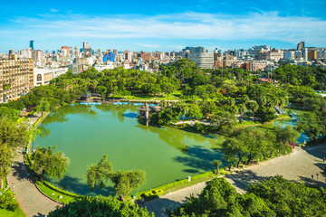 aerial view of zhongshan park in taichung, taiwan