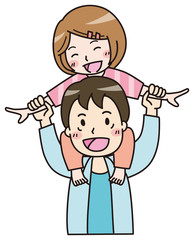 父親　子供　イラスト