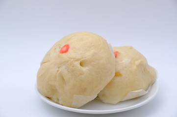 steamed pork buns, chinese dim sum on background