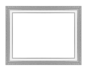 The antique gray frame isolated on white background