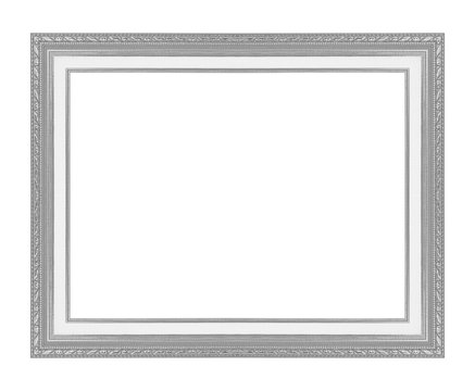 The antique gray frame isolated on white background