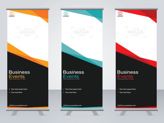 Business banner roll up set,standee banner template,Modern banner.