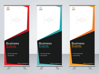 Business banner roll up set,standee banner template,Modern banner.