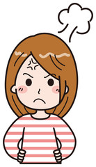 女性　怒る　イラスト