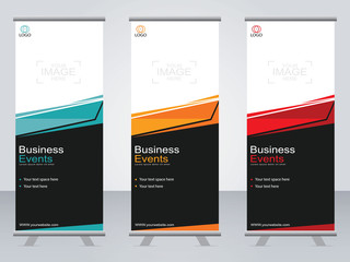 Business banner roll up set,standee banner template,Modern banner.