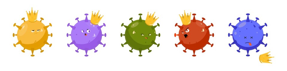 Cartoon Illustrations of the character coronavirus