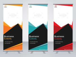 Business banner roll up set,standee banner template,Modern banner.