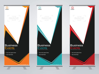 Business banner roll up set,standee banner template,Modern banner.