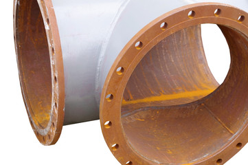Water steel pipe close up image