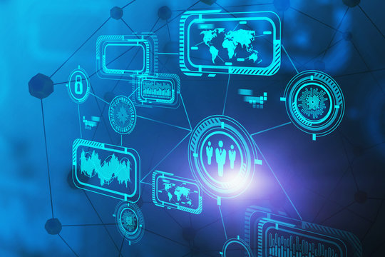 Futuristic business interface background, network