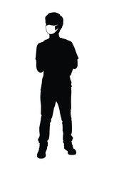 Man with mask silhouette vector
