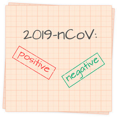 Coronavirus positive and negative result, vector illustration.