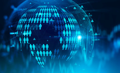 Global internet and people network concept