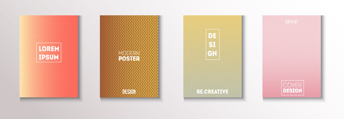 Folded Minimal Cover Vector Set. Pattern Gradient Overlay Business 
