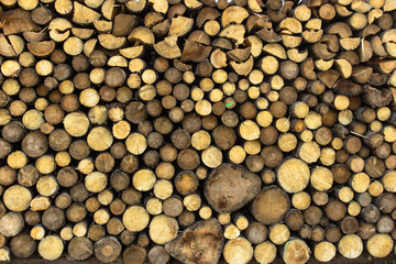 Stacks of Firewood. Firewood background. Background of dry chopped firewood. Wooden background
