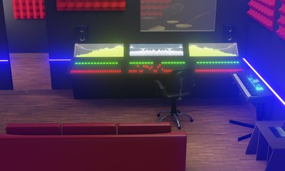 3D visualization of a music Studio