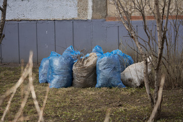 trash bag polyethylene pollution spring nature danger