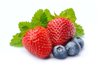 Fresh strawberry and blueberries