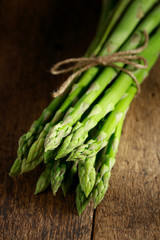 Asparagus.  Fresh Asparagus on wooden background