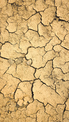 Fototapeta premium Dry mud cracked ground texture. Drought season background