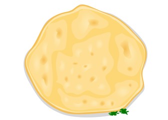 Kulcha Roti indian Chapati or Bread Vector