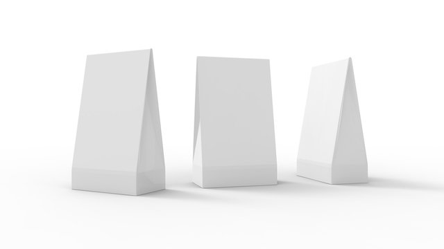 3D rendering of a packaging triangle pointy template empty clean