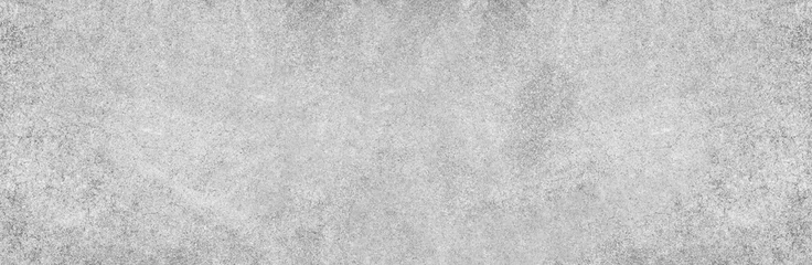 Fotobehang Panoramic grey paint limestone texture background in white light seam home wall paper. Back flat wide concrete stone table floor concept surreal granite quarry stucco surface grunge panorama landscape © Art Stocker