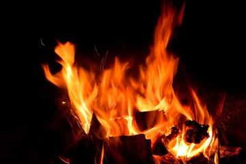 The flames of the pyre