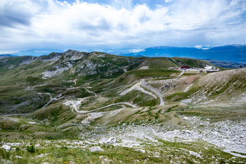 Campo Imperatore plateau in Gran Sasso and Monti della Laga National Park.