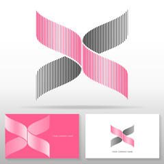 Letter X logo design – Halftone vector emblem. Business card templates. Stock vector illustration.