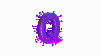 3d coronavirus covid19 letters, letter Q creative typography