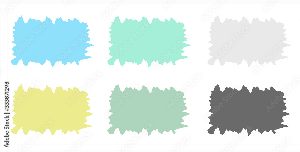 Poster set stickers with torn pattern of edges
