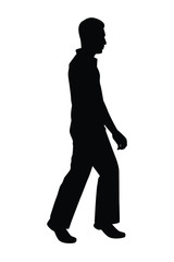 Fototapeta na wymiar Standing man silhouette vector on white