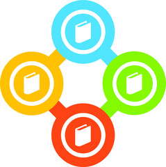 Book Vector Illustration icon for all purpose. Isolated on 4 different backgrounds.