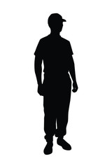 Instructor silhouette vector on white